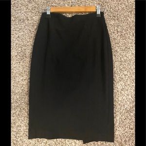 Black Ponte Pencil Skirt